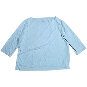 Talbots Woman Boat Neck Knit Blouse Women's Size 2X Light Green 3/4 Sleeve